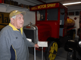 Allan Poy with the shell tanker he organised the restoration