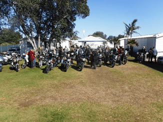 Group of Royal Enfield bikes at the rally